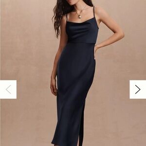 BHLDN Black Satin Dress